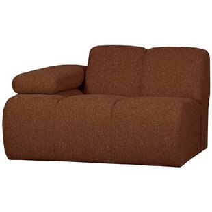 WOOOD Mojo 1-Zits Bank Met Arm Links - Bouclé - Roest Bruin Melange