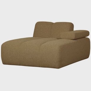 WOOOD Mojo Chaise Longue Elementenbank Rechts - Bouclé - Geel|Bruin