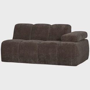 WOOOD Mojo 1,5-Zits Bank Met Arm Rechts - Ribstof - Bruin -74x160x67