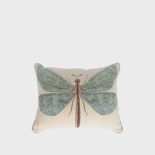 Sissy-Boy Grijsblauw jacquard kussen dragonfly