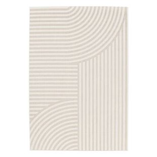 sweeek - Tapijt voor binnen en buiten, beige boogpatroon, 100%