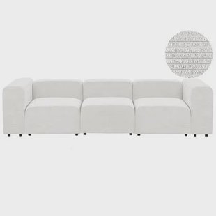 Beliani - FALSTERBO - Modulaire driezitsbank - Gebroken wit - Corduroy