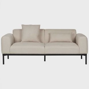 Beliani - MALMOS - Tweezitsbank - Lichtbeige - Kunstlinnen