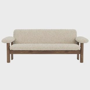 Audo Copenhagen Brasilia 2-zits bank walnoot Sheepskin Nature