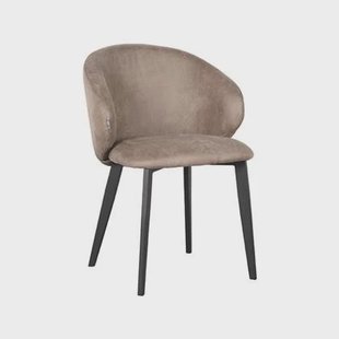 LABEL51 Eetkamerstoel Logan - Taupe - Microfiber