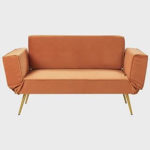 Beliani - SAARELA - Slaapbank - Oranje - Fluweel