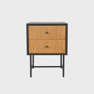 Housecraft Living Coztilla Bijzettafel| Nachtkastje Zwart| Bruin