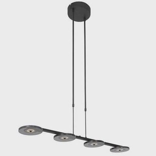 Steinhauer - Turound - Hanglamp 4-lichts zwart | smoke glas dimbaar