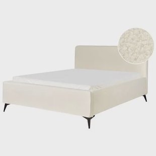 Beliani-VALOGNES-Tweepersoonsbed-Off-white-160 x 200 cm-Bouclé