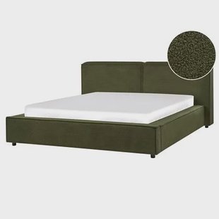 Beliani - LINARDS - Bed - Donkergroen - 160 x 200 cm - Bouclé