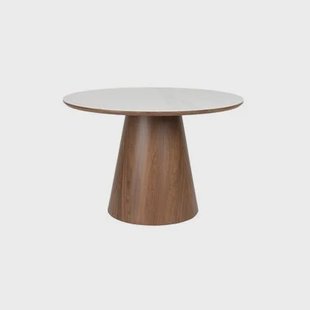 Housecraft Living Almira Eettafel Rond 115 cm Hout Wit| Bruin donker Housecraft Living Almira Eettafel Rond 115 cm Hout Wit| Bruin donker