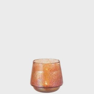 J-Line kaarshouder Stippen - glas - oranje - large