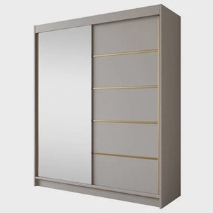 Meubella Kledingkast Eagle - Beige - 180 cm - Met spiegel