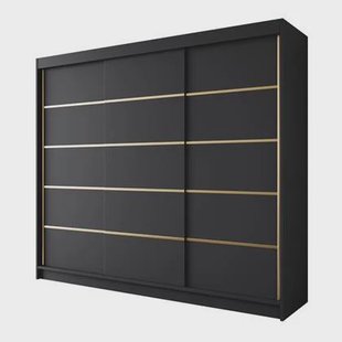 Meubella Kledingkast Eagle - Zwart - 250 cm