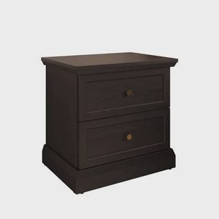 Meubella - Nachtkastje Leroy - Zwart eiken - 52 cm