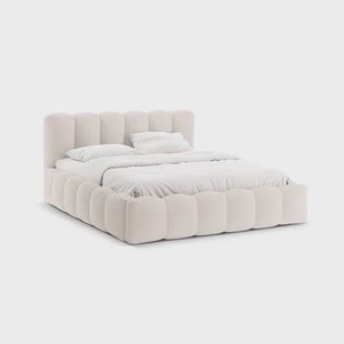 Micadoni Lupine Bedframe met Opbergruimte 140 x 200 cm - Lichtbeige