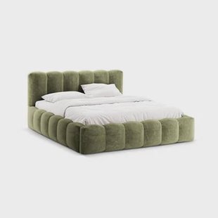 Micadoni Lupine Bedframe met Opbergruimte 140 x 200 cm - Chenille - Lichtgroen