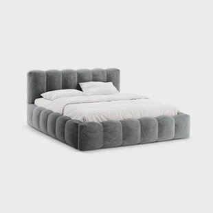 Micadoni Lupine Bedframe met Opbergruimte 140 x 200 cm - Chenille - Platina