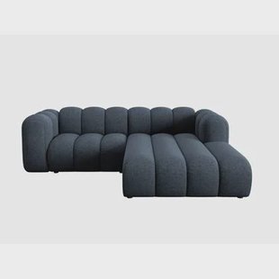 Micadoni Lupine 3-zits Hoekbank met Chaise Longue Rechts - Chenille - Koningsblauw