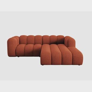 Micadoni Lupine 3-zits Hoekbank met Chaise Longue Rechts - Chenille - Terra