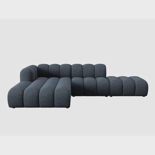 Micadoni Lupine 5-zits Hoekbank met Chaise Longue Open Links - Chenille - Koningsblauw