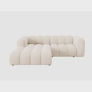 Micadoni Lupine 3-zits Hoekbank met Chaise Longue Links - Chenille - Lichtbeige