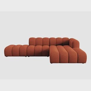 Micadoni Lupine 5-zits Hoekbank met Chaise Longue Open Rechts - Chenille - Terra