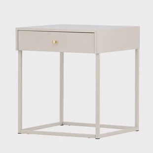 Nest living Lewis Metalen Nachtkastje met Lade - Beige