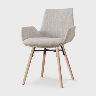 Nolon Nena-Eef Eetkamerstoel Beige Gemêleerd - met Armleuning - Stof