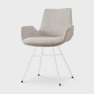 Nolon Noa-Eef Eetkamerstoel Beige Gemêleerd - met Armleuning - Wit