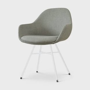 Nolon Noa-Mae Eetkamerstoel Saliegroen - Armleuning - Witte Poten