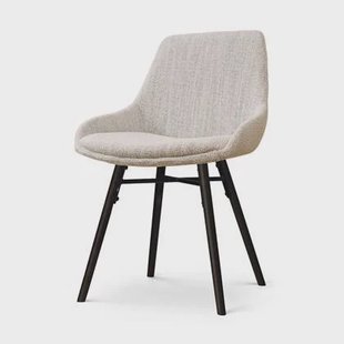 Nolon Nena-Isa Eetkamerstoel Beige Gemêleerd - Zwarte Houten Poten