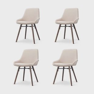 Nolon Nena-Isa Eetkamerstoelen Set van 4 - Beige - Walnoot