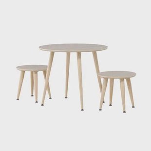 Nest living Runar set van kindertafel met twee stoeltjes - whitewash Nest living Runar set van kindertafel met twee stoeltjes - whitewash