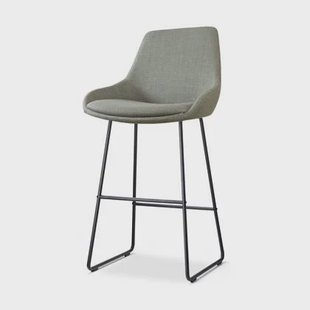 Nolon Nino-Isa Barkruk Saliegroen - Stof - Zwart Onderstel - 75 cm