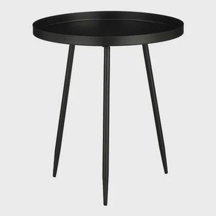 Mica Decorations Flores Bijzettafel - H44 x Ø40 cm - Zwart