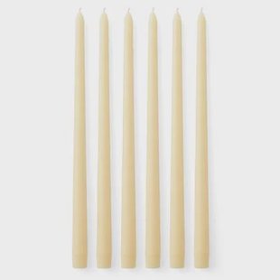 Audo Copenhagen Spire Smooth Tapered kaarsen H38 set van 6 Ivory