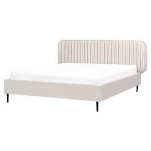 Beliani - BRIN - Tweepersoonsbed - Beige - 160 x 200 cm - Fluweel