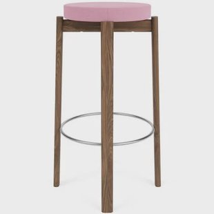 Audo Copenhagen Passage barkruk H76 walnoot Vidar Pink 0526|staal