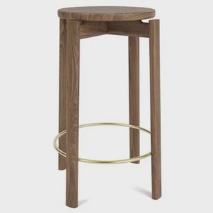 Audo Copenhagen Passage barkruk H75 walnoot|messing