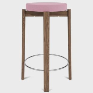 Audo Copenhagen Passage barkruk H66 walnoot Vidar Pink 0526|staal