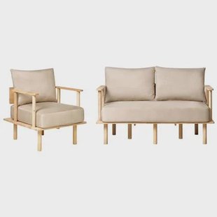 Beliani - ASKER - Woonkamer set - Zandbeige - Polyester