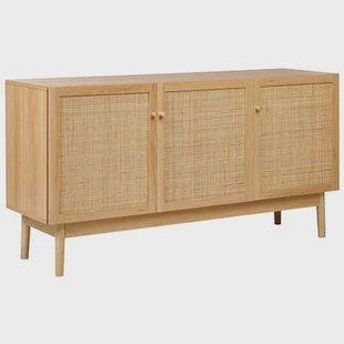 Beliani - NIVO - Dressoir - Lichtbruin - 3 deuren - Hout|Rotan Beliani - NIVO - Dressoir - Lichtbruin - 3 deuren - Hout|Rotan