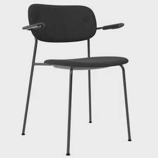 Audo Copenhagen Co eetkamerstoel met arm stof Re-wool 0198 zwart|zwart