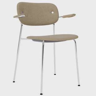 Audo Copenhagen Co eetkamerstoel met arm stof Audo bouclé 02 naturel