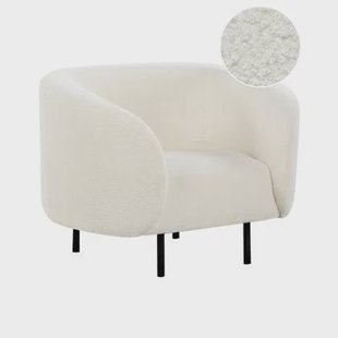 Beliani - LOEN - Fauteuil - Wit|Zwart - Bouclé
