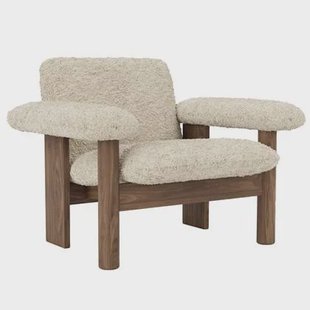 Audo Copenhagen Brasilia Low Back fauteuil walnoot Sheepskin Nature
