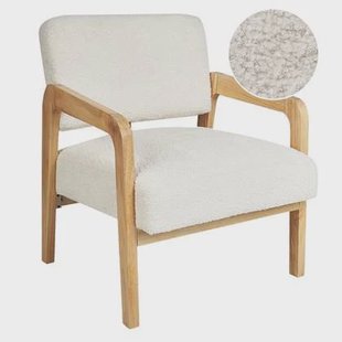 Beliani - HJO - Fauteuil - Gebroken wit - Bouclé