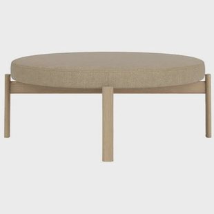 Audo Copenhagen Passage poef Ø99 naturel eiken Bouclé Beige 02