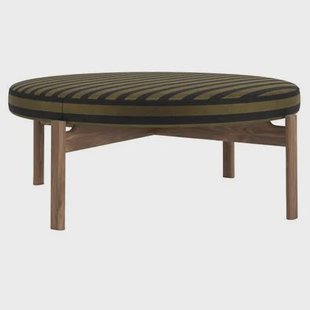 Audo Copenhagen Passage poef Ø99 walnoot Cabanon Soft Roseau